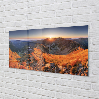 Quadro su vetro acrilico Montagne Sunset