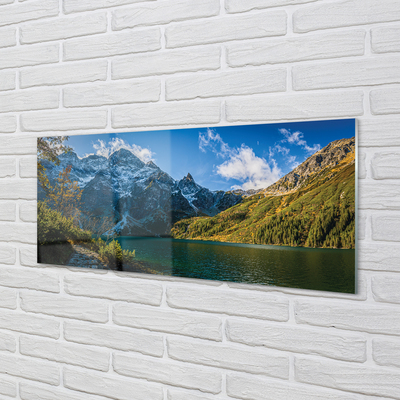 Quadro vetro acrilico Lago delle montagne