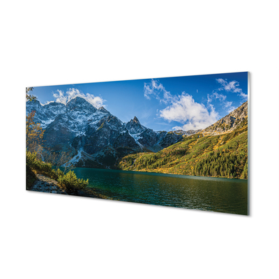 Quadro vetro acrilico Lago delle montagne