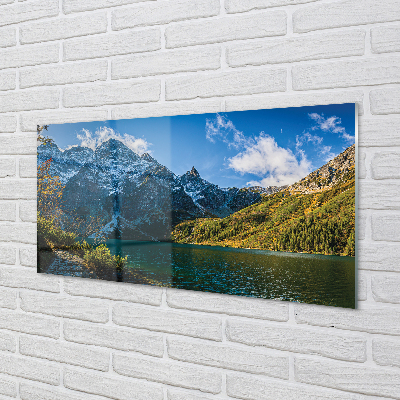 Quadro vetro acrilico Lago delle montagne