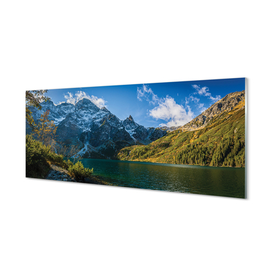 Quadro vetro acrilico Lago delle montagne