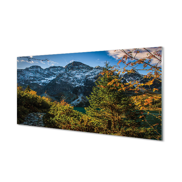 Quadro vetro acrilico Lago delle montagne