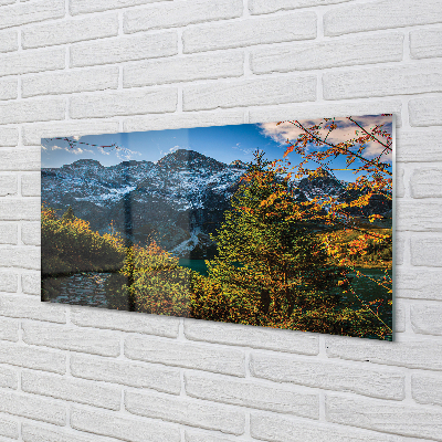 Quadro vetro acrilico Lago delle montagne