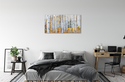 Quadro acrilico Birch autunnale