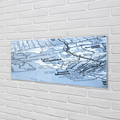 Quadro in vetro acrilico Mappa della città