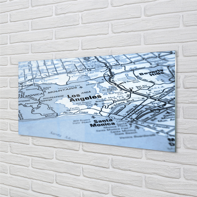 Quadro in vetro acrilico Mappa della città