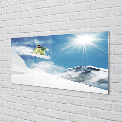 Quadro acrilico Snow Board Man Mountain