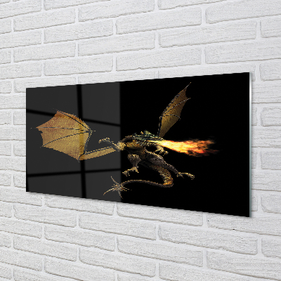 Quadro in vetro acrilico Fuoco -Sellowing Dragon