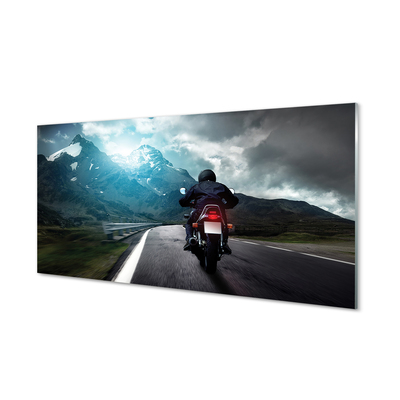 Quadro acrilico Motociclista di montagna caro uomo paradiso