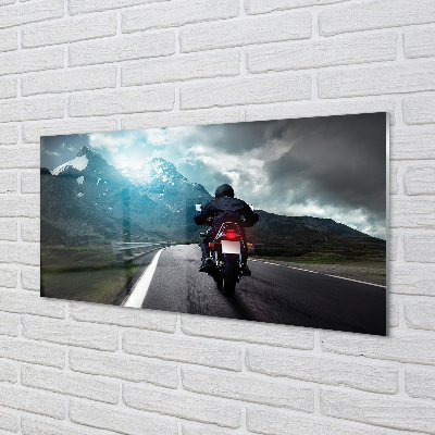Quadro acrilico Motociclista di montagna caro uomo paradiso
