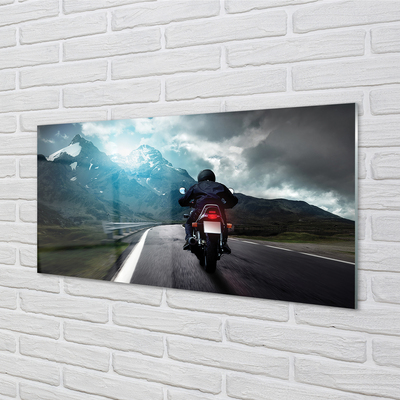 Quadro acrilico Motociclista di montagna caro uomo paradiso