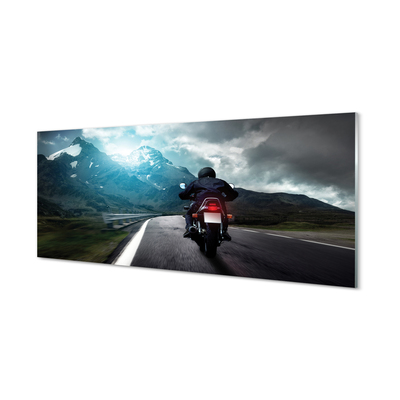 Quadro acrilico Motociclista di montagna caro uomo paradiso
