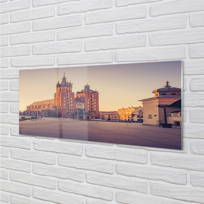 Quadro in vetro acrilico Sunrise della chiesa di Cracovia