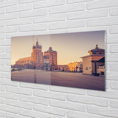 Quadro in vetro acrilico Sunrise della chiesa di Cracovia