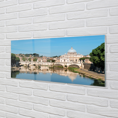 Quadro vetro acrilico Ponti del fiume Roma