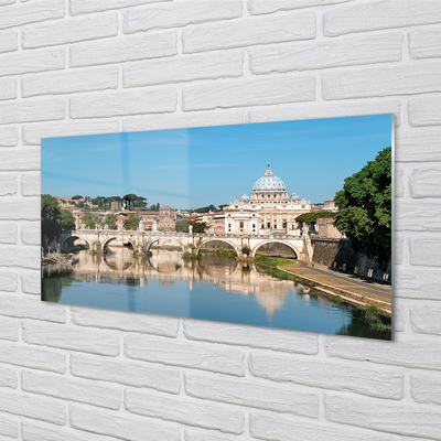 Quadro vetro acrilico Ponti del fiume Roma