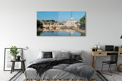 Quadro vetro acrilico Ponti del fiume Roma