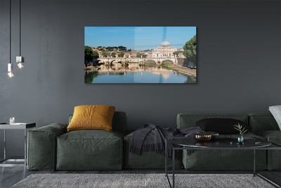 Quadro vetro acrilico Ponti del fiume Roma