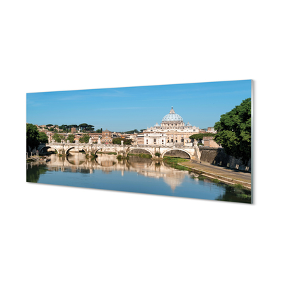 Quadro vetro acrilico Ponti del fiume Roma