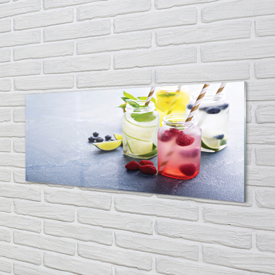 Quadro su vetro acrilico Cocktail lampone lime limone