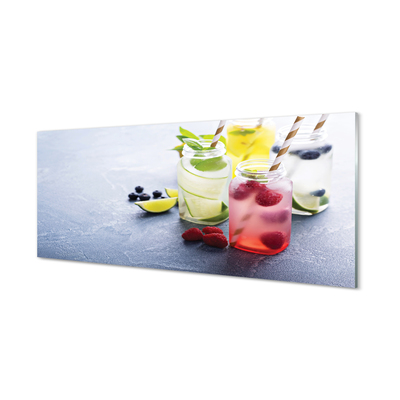 Quadro su vetro acrilico Cocktail lampone lime limone