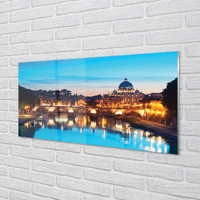 Quadro acrilico Bridges di Roma Sunset River