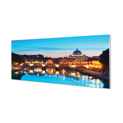 Quadro acrilico Bridges di Roma Sunset River