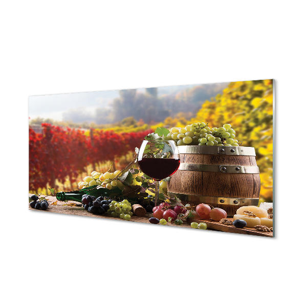 Quadro acrilico Bicchiere di vino autunnale