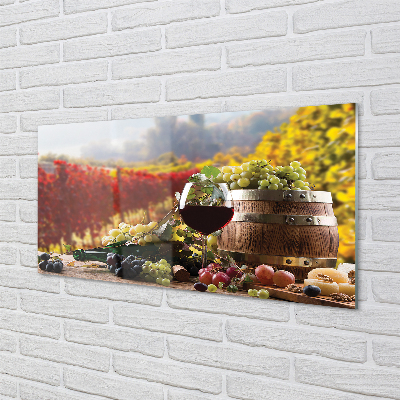 Quadro acrilico Bicchiere di vino autunnale