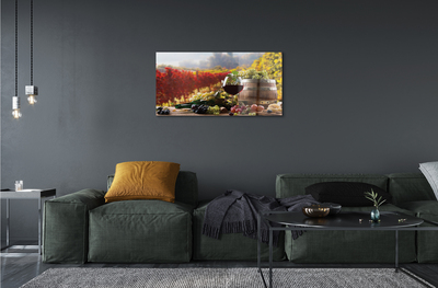 Quadro acrilico Bicchiere di vino autunnale