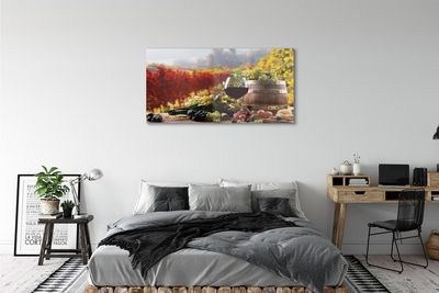 Quadro acrilico Bicchiere di vino autunnale