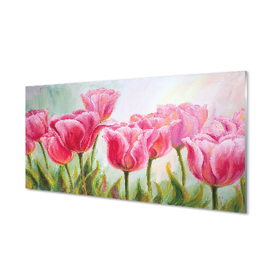 Quadro su vetro acrilico Immagine dei tulipani