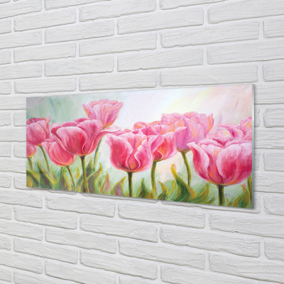 Quadro su vetro acrilico Immagine dei tulipani