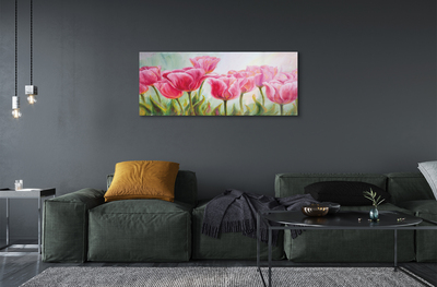 Quadro su vetro acrilico Immagine dei tulipani