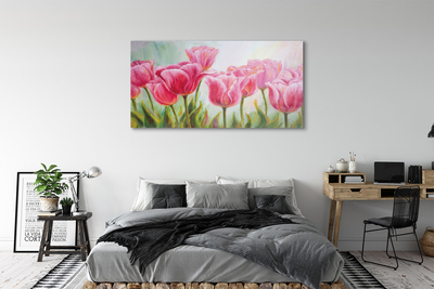 Quadro su vetro acrilico Immagine dei tulipani