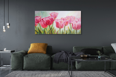 Quadro su vetro acrilico Immagine dei tulipani