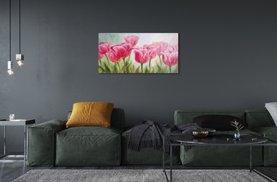 Quadro su vetro acrilico Immagine dei tulipani