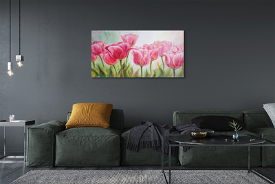 Quadro su vetro acrilico Immagine dei tulipani