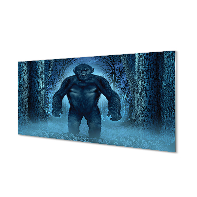 Quadro acrilico Foresta di alberi gorilla