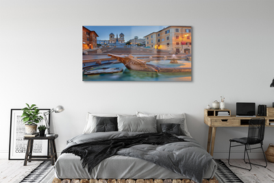 Quadro su vetro acrilico Roma Sunset Fountain Buildings