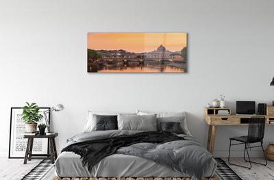 Quadro acrilico Roma Sunset Bridges River Buildings