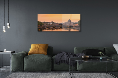 Quadro acrilico Roma Sunset Bridges River Buildings