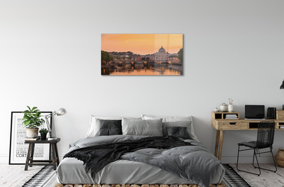 Quadro acrilico Roma Sunset Bridges River Buildings