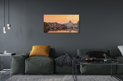 Quadro acrilico Roma Sunset Bridges River Buildings