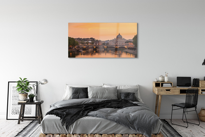 Quadro acrilico Roma Sunset Bridges River Buildings