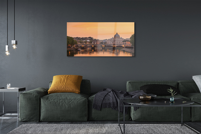 Quadro acrilico Roma Sunset Bridges River Buildings