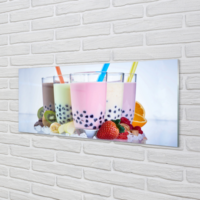 Quadro vetro acrilico Cocktail di latte con frutta