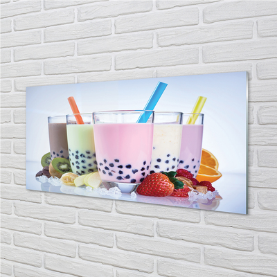 Quadro vetro acrilico Cocktail di latte con frutta