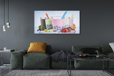 Quadro vetro acrilico Cocktail di latte con frutta