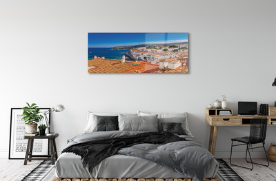 Quadro vetro acrilico Montagne del mare della città della Spagna